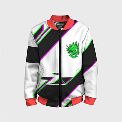 Бомбер детский Cyberpunk logo geometry, цвет: 3D-красный