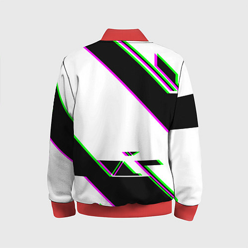 Детский бомбер Cyberpunk logo geometry / 3D-Красный – фото 2