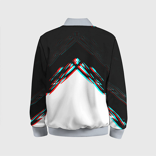 Детский бомбер Краски глитч герб РФ / 3D-Серый – фото 2