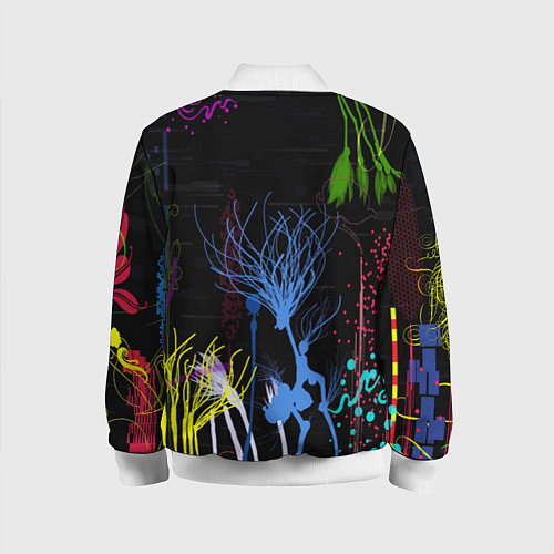 Детский бомбер Неоновый сюреализм / 3D-Белый – фото 2