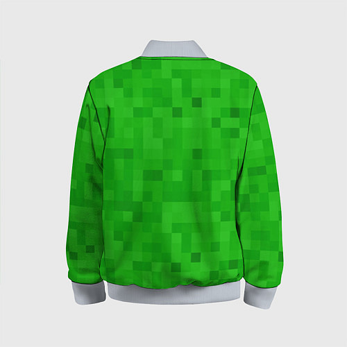 Детский бомбер Крипер персонаж текстура / 3D-Серый – фото 2