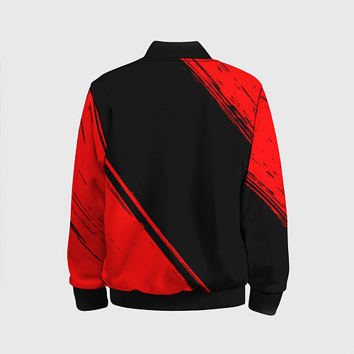 Детский бомбер Valencia - red gradient вертикально / 3D-Черный – фото 2