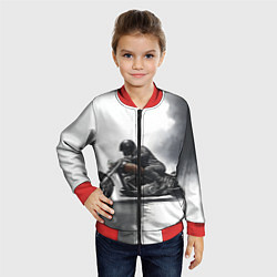 Бомбер детский Крутой байкер скетч, цвет: 3D-красный — фото 2