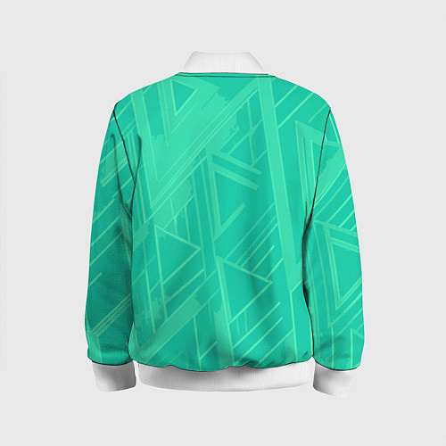 Детский бомбер Мятный зелёный однотонный геометричный / 3D-Белый – фото 2
