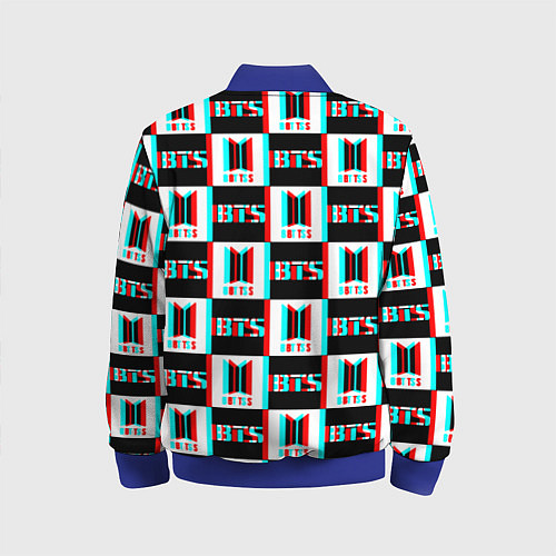 Детский бомбер BTS glitch pattern / 3D-Синий – фото 2