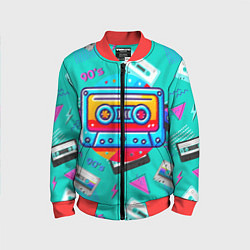 Детский бомбер Кассеты и надпись 90s