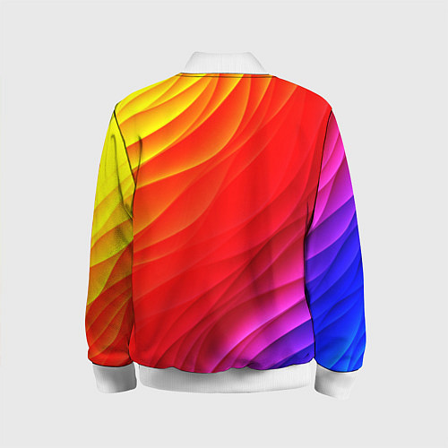Детский бомбер Абстрактные волны текстура / 3D-Белый – фото 2