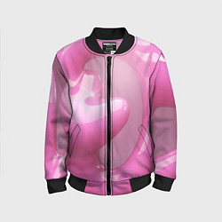Бомбер детский Розовые краски абстракция, цвет: 3D-черный