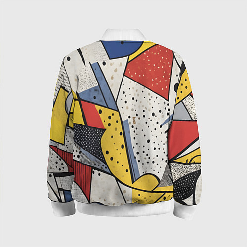 Детский бомбер Поп-арт яркая абстракция / 3D-Белый – фото 2