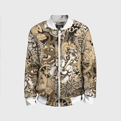 Бомбер детский Колесо сансары Будда и Ганеша, цвет: 3D-белый