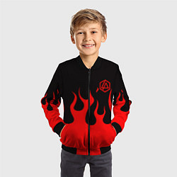Бомбер детский Linkin park logo fire, цвет: 3D-черный — фото 2