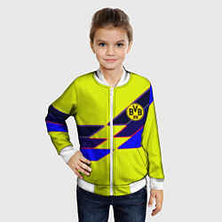 Бомбер детский Боруссиа текстура спорт, цвет: 3D-белый — фото 2