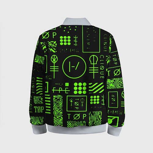 Детский бомбер Twenty one pilots neon / 3D-Серый – фото 2