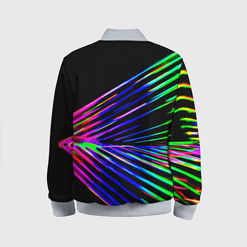 Детский бомбер Неоновый лучи текстура / 3D-Серый – фото 2