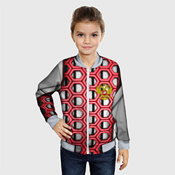 Бомбер детский Россия герб сетка метала, цвет: 3D-серый — фото 2