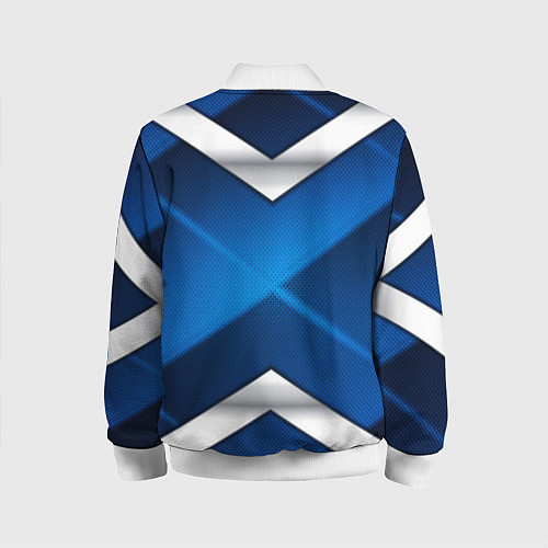 Детский бомбер BMW metalic blue abstract / 3D-Белый – фото 2