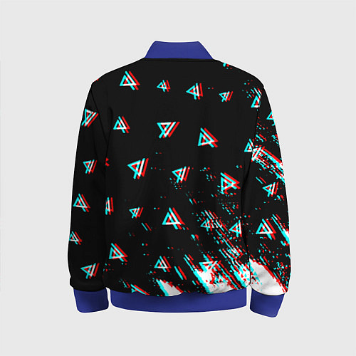 Детский бомбер Linkin park glitch patern / 3D-Синий – фото 2