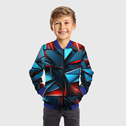 Бомбер детский Геометрические осколки, цвет: 3D-синий — фото 2
