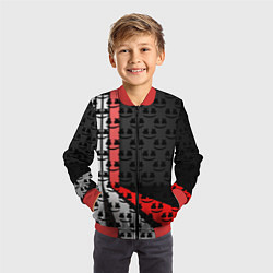 Бомбер детский Marshmello pattern, цвет: 3D-красный — фото 2