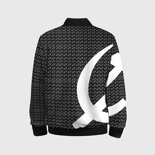 Детский бомбер Герб РФ паттерн стиль ссср / 3D-Черный – фото 2