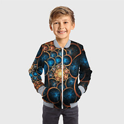 Бомбер детский Оптическая абстракция круги, цвет: 3D-серый — фото 2