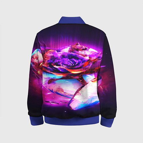 Детский бомбер Неоновые абстракция краски / 3D-Синий – фото 2