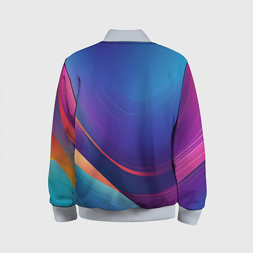 Детский бомбер Красивый градиент абстракция / 3D-Серый – фото 2
