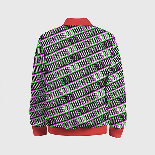 Детский бомбер Juventus glitch pattern / 3D-Красный – фото 2