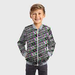 Бомбер детский Juventus glitch pattern, цвет: 3D-серый — фото 2