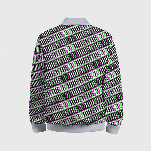 Детский бомбер Juventus glitch pattern / 3D-Серый – фото 2