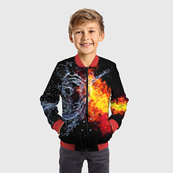 Бомбер детский Столкновения огня и воды, цвет: 3D-красный — фото 2