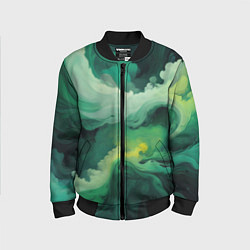 Бомбер детский Изумрудные волны, цвет: 3D-черный