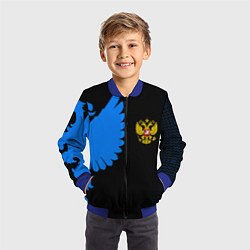 Бомбер детский Герб РФ синий, цвет: 3D-синий — фото 2