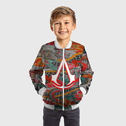 Бомбер детский Assassins Creed shadows japan, цвет: 3D-белый — фото 2