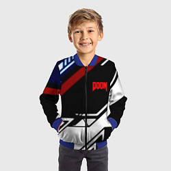 Бомбер детский Doom steel geometry, цвет: 3D-синий — фото 2