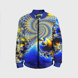 Бомбер детский Фрактальный психоделики узор, цвет: 3D-синий