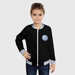 Бомбер детский Volkswagen logo auto, цвет: 3D-серый — фото 2