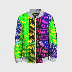 Бомбер детский Marshmello pattern neon steel, цвет: 3D-серый