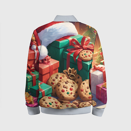 Детский бомбер Рождественские подарки / 3D-Серый – фото 2