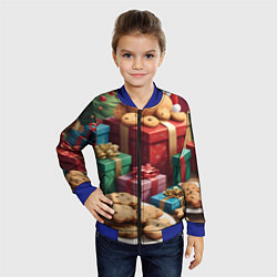 Бомбер детский Рождественское печенье, цвет: 3D-синий — фото 2