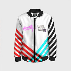 Бомбер детский GTA6 vice city line, цвет: 3D-черный