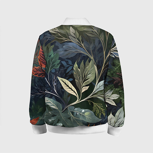 Детский бомбер Объемные листья / 3D-Белый – фото 2