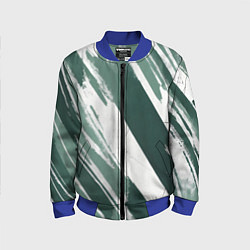 Детский бомбер Косая зеленая полоска
