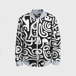 Детский бомбер Современный черно белый паттерн