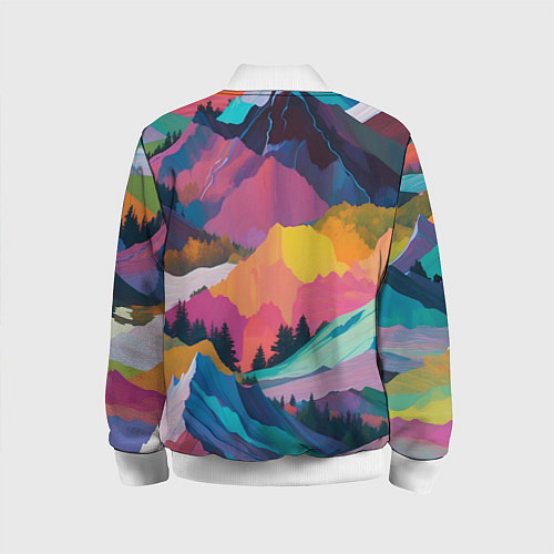 Детский бомбер Красочные горы / 3D-Белый – фото 2