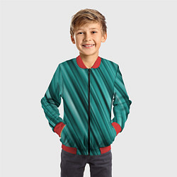 Бомбер детский Лазурные волны, цвет: 3D-красный — фото 2