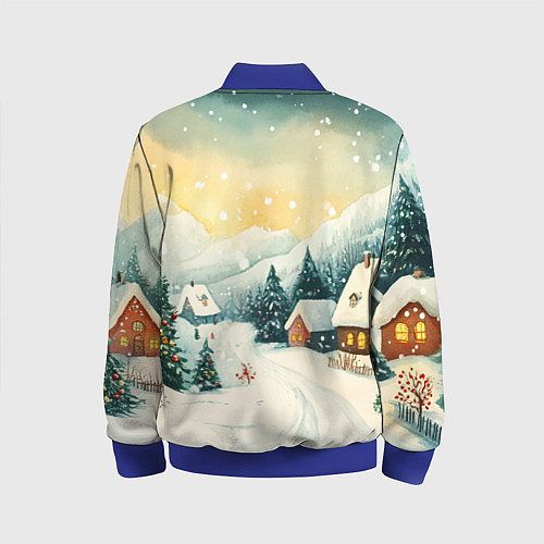 Детский бомбер Праздничная деревушка / 3D-Синий – фото 2