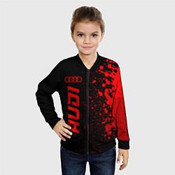 Бомбер детский Audi - red gradient по-вертикали, цвет: 3D-черный — фото 2
