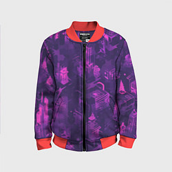 Бомбер детский Неоновый городок, цвет: 3D-красный