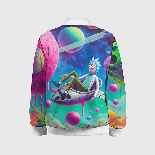 Детский бомбер Рик в космической лодке - сюрреализм / 3D-Белый – фото 2
